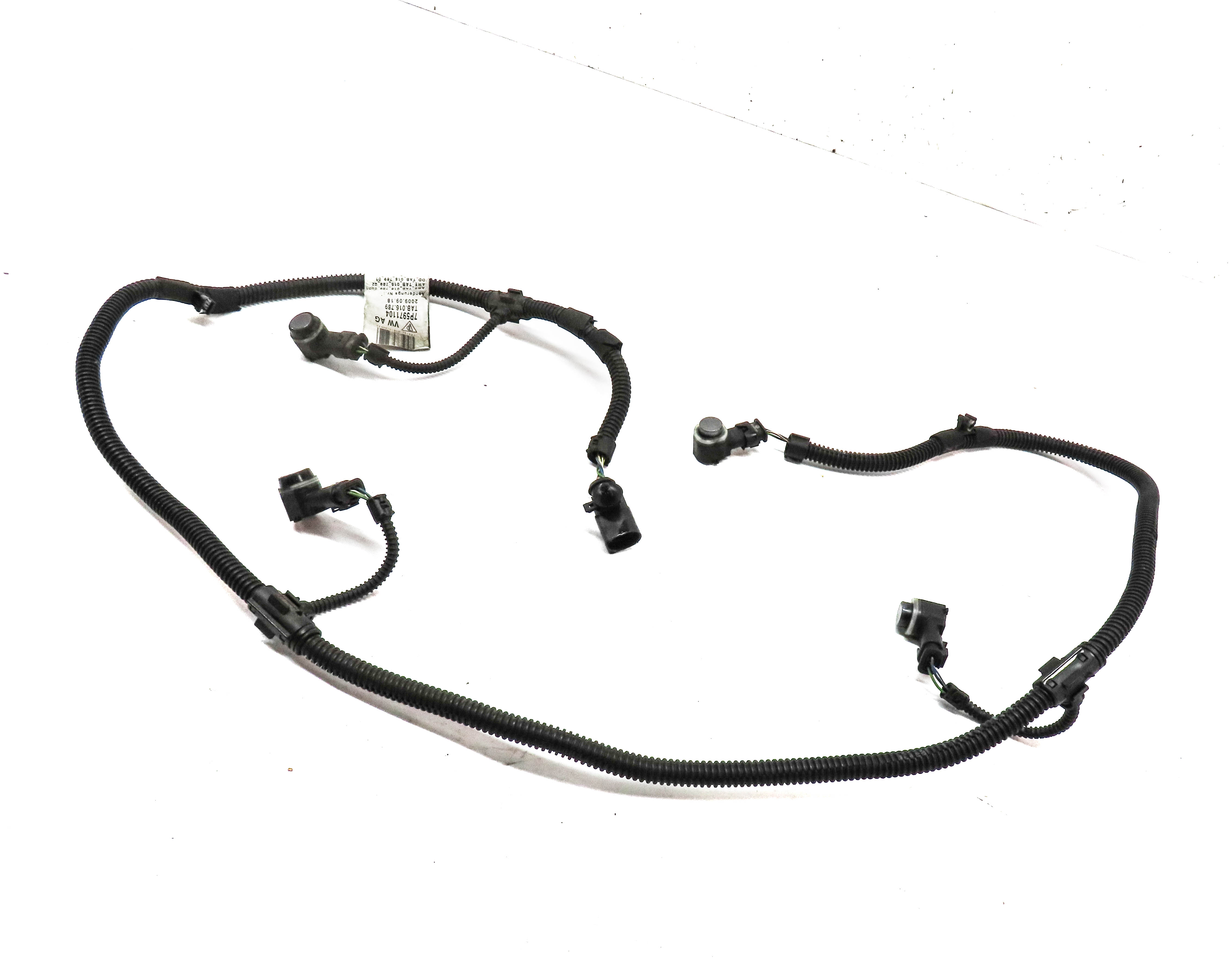 2011 PORSCHE CAYENNE (958) REAR PARK ASSIST PDC SENSOR SET 4 (Gray) & HARNESS — exact item pictured